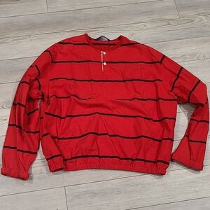 Polo by Ralph Lauren Red Crewneck Striped Pullover Polo